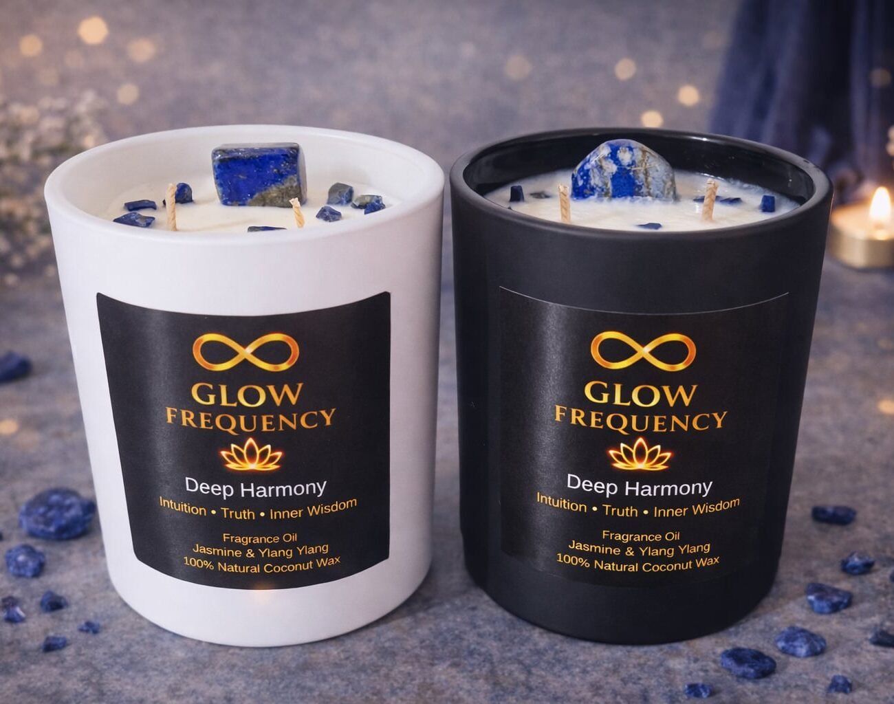 deep harmony, lapis lazuli candle