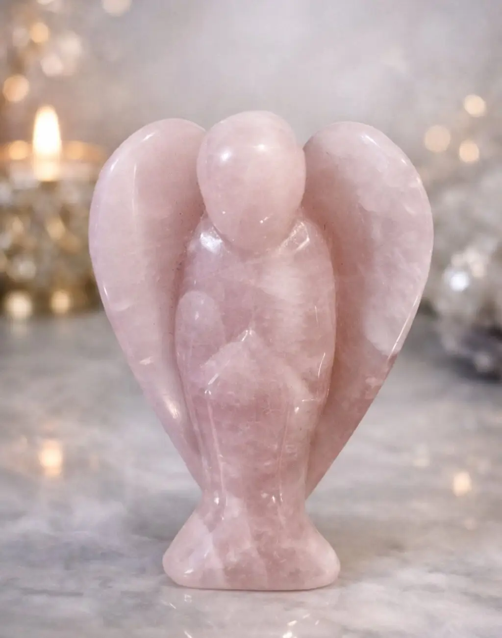 this rose quartz angel